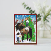 Carte postale Cheval et Kid Christmas (Debout devant)