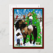 Carte postale Cheval et Kid Christmas (Devant / Derrière)