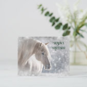 Carte postale Cheval et Neige de Noël (Debout devant)