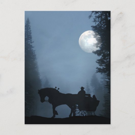 Carte postale Cheval et Sleigh Holiday (Devant)