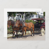 Carte Postale Cheval et transport sur l'île Mackinac MI (Devant / Derrière)