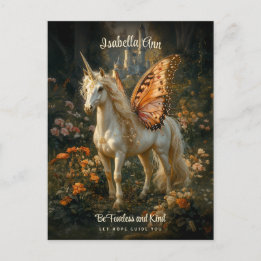 Carte Postale Cheval Fairy Orange Papillon Ailes Inspiration