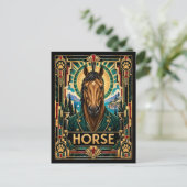 Carte Postale Cheval, faune Art déco (Debout devant)