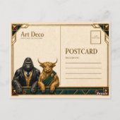 Carte Postale Cheval, faune Art déco (Dos)