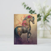 Carte postale Cheval Fleur (Debout devant)