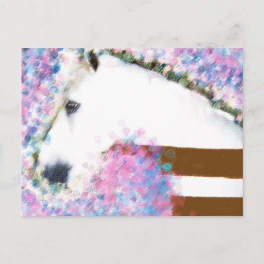 Carte Postale Cheval & Floral (Devant)