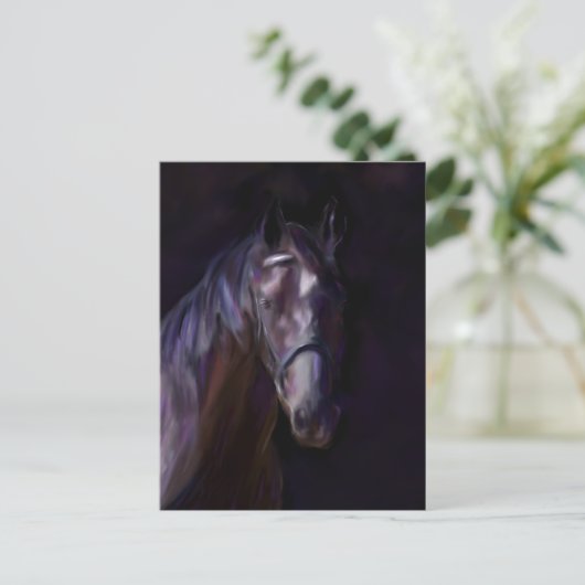 Carte Postale Cheval foncé (Debout devant)