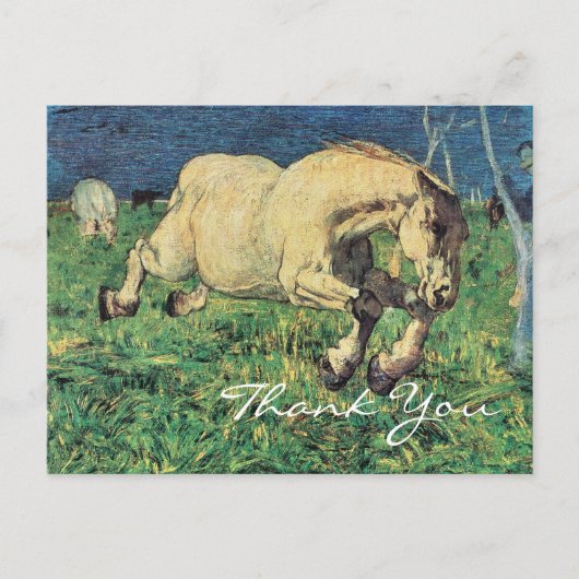 Carte Postale Cheval galopant par Giovanni Segantini (Devant)