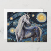Carte Postale Cheval gris en étoile (Devant / Derrière)