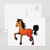 Carte Postale Cheval heureux (Devant / Derrière)
