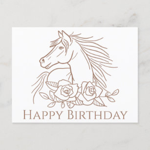 Cartes Postales Joyeux Anniversaire Cheval Originales Zazzle Be