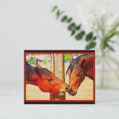 Carte postale Cheval - Le baiser d'après-midi (Debout devant)