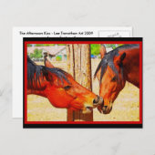 Carte postale Cheval - Le baiser d'après-midi (Devant / Derrière)