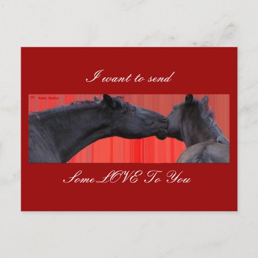 Carte postale Cheval & Love personnalisable (Devant)
