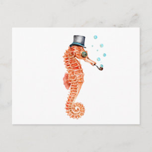 Carte Postale Cheval marin Steampunk