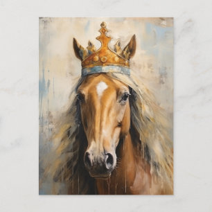 Carte Postale Cheval mignon dans une couronne