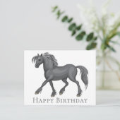 Carte Postale Cheval mignon Joyeux Anniversaire Pony Chevaux équ (Debout devant)