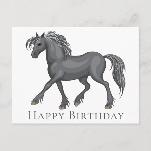 Carte Postale Cheval mignon Joyeux Anniversaire Pony Chevaux équ (Devant)