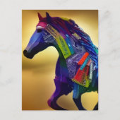 Carte postale Cheval multimédia mixte (Devant)