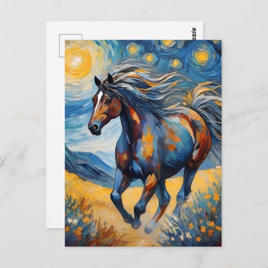 Carte Postale Cheval Mustang (Devant / Derrière)