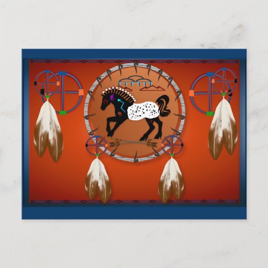 Carte postale Cheval n Flèches (Devant)