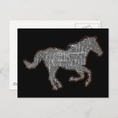 Carte Postale cheval noir (Devant / Derrière)