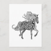 Carte Postale Cheval noir inspiré (Devant)