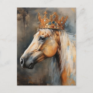 Carte Postale Cheval Palomino Avec Couronne