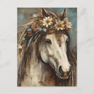 Carte Postale Cheval portant une couronne