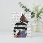 Carte Postale Cheval Racing Jockey Portrait (Debout devant)