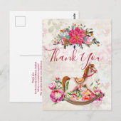 Carte Postale Cheval rocheux victorien Merci de Noël (Devant / Derrière)