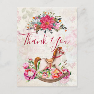 Carte Postale Cheval rocheux victorien Merci de Noël