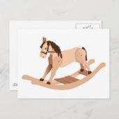 Carte Postale Cheval Rocking en bois (Devant / Derrière)