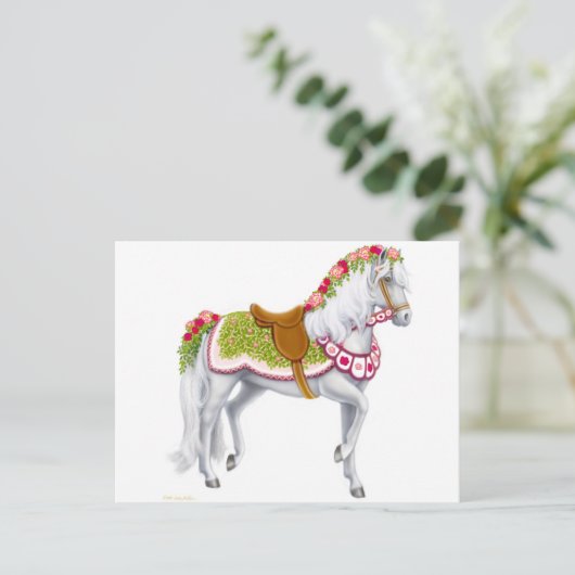 Carte postale Cheval Rose (Debout devant)