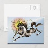 Carte postale Cheval Runnung (Devant / Derrière)