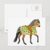 Carte postale Cheval shamrock (Devant / Derrière)