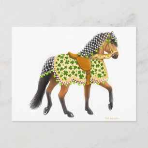 Carte postale Cheval shamrock