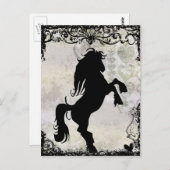 Carte postale Cheval Silhouette (Devant / Derrière)