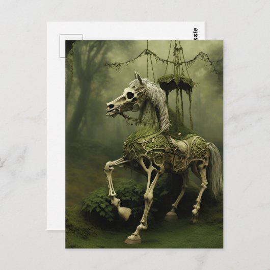 Carte Postale Cheval Skeletal (Devant / Derrière)