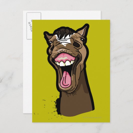 Carte Postale Cheval souriant (Devant / Derrière)