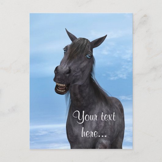 Carte Postale Cheval Sourire (Devant)