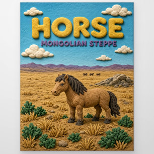 Carte Postale Cheval Steppe Mongol KlayKoo Moderne