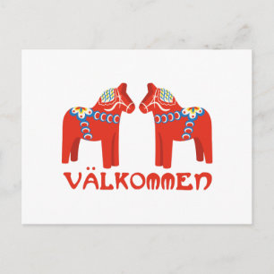 Carte Postale Cheval suédois Valkommen