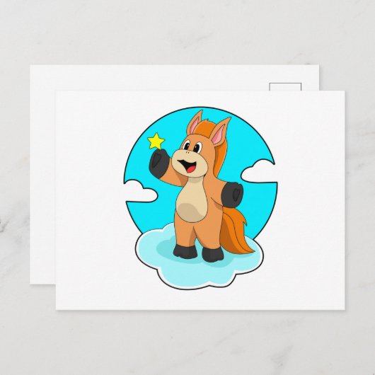 Carte Postale Cheval sur les nuages (Devant / Derrière)