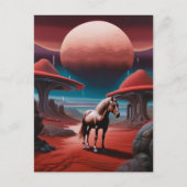 Carte Postale Cheval sur une planète dans l'espace (Devant)
