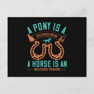 Carte Postale Cheval - Un Poney Est Un Rêve D'Enfance