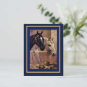 Carte postale Cheval Vintage Chiens (Debout devant)