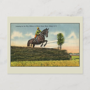 Carte Postale Cheval vintage Saut Aikin SC