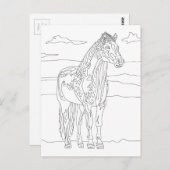 Carte Postale Cheval Vivant à la campagne (Devant / Derrière)