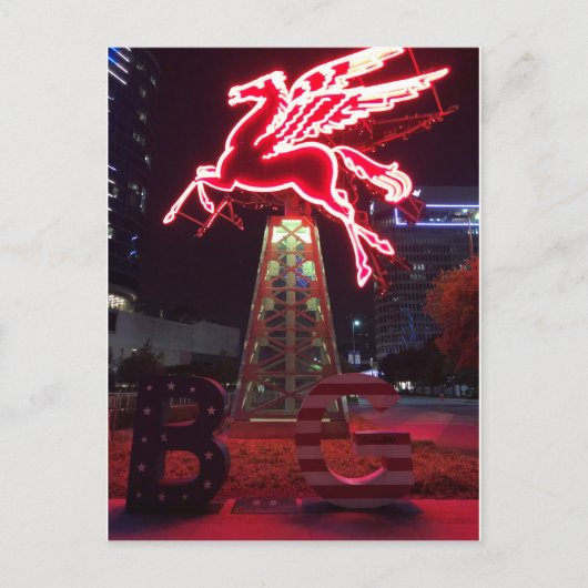 Carte Postale Cheval volant Pegasus Red à Dallas (Devant)